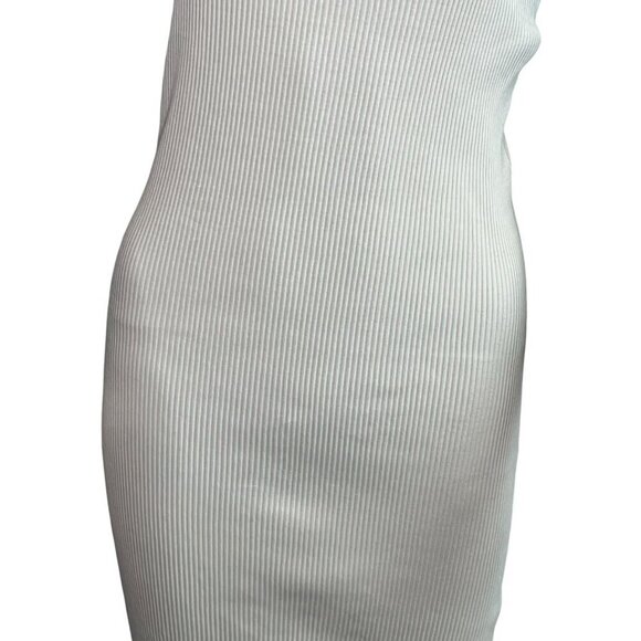 Zara Beige Ribbed Knit Midi Dress Small – Square Neck Crisscross Back - Picture 11 of 12